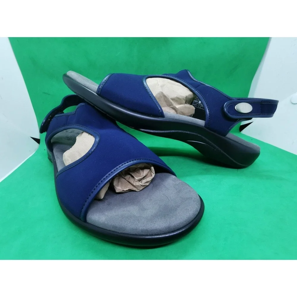 SAS Harmony Heel Strap Sandals Women's Size 10 M Navy Comfort Support Adjustable